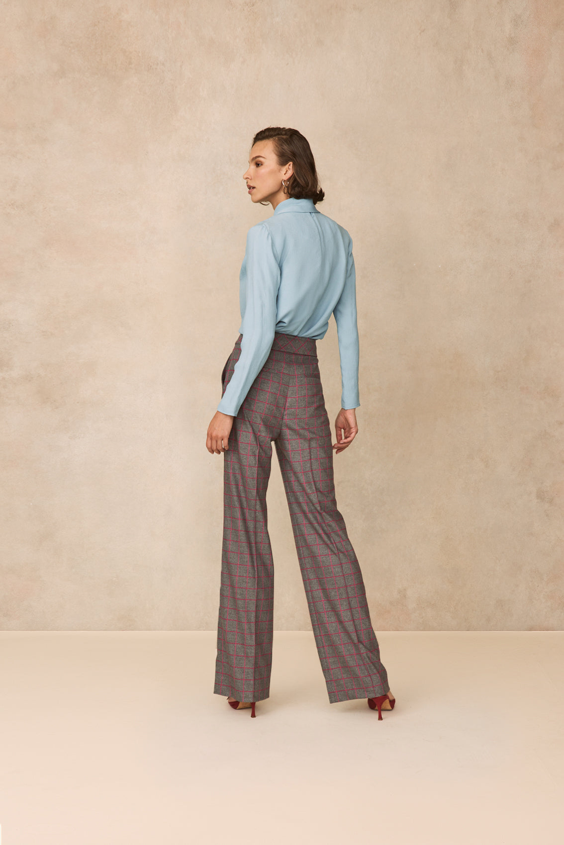 Textured Fluid Crepe Tie Neck Blouse | Frost