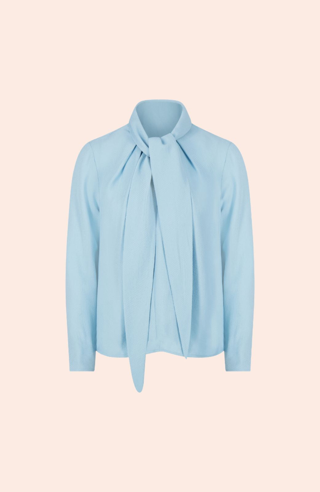 Textured Fluid Crepe Tie Neck Blouse | Frost