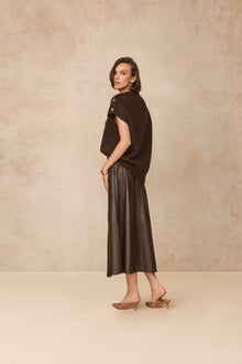 Button Detail Sleeveless Sweater | Chocolate