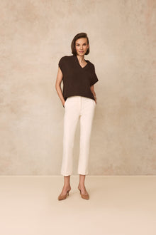 Stretch Denim Deedie Pant | Cream