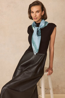 Bow Detail Silk Scarf | Frost