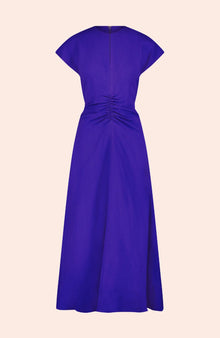 Textured Fluid Crepe Shirred Dress | Violet