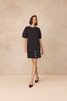 Double Face Jersey Reversible Tunic Dress | Navy/Frost