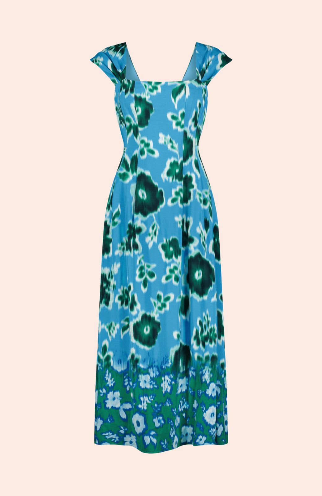 Ikat Crepe Midi Dress | Cerulean Multi