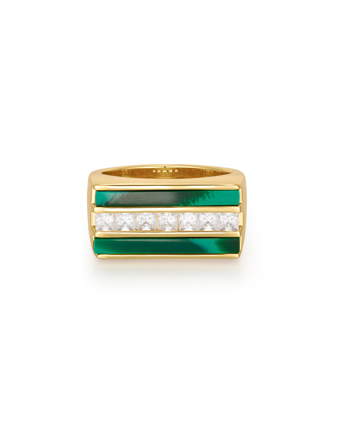 Panini Ring - Malachite | Plated Gold