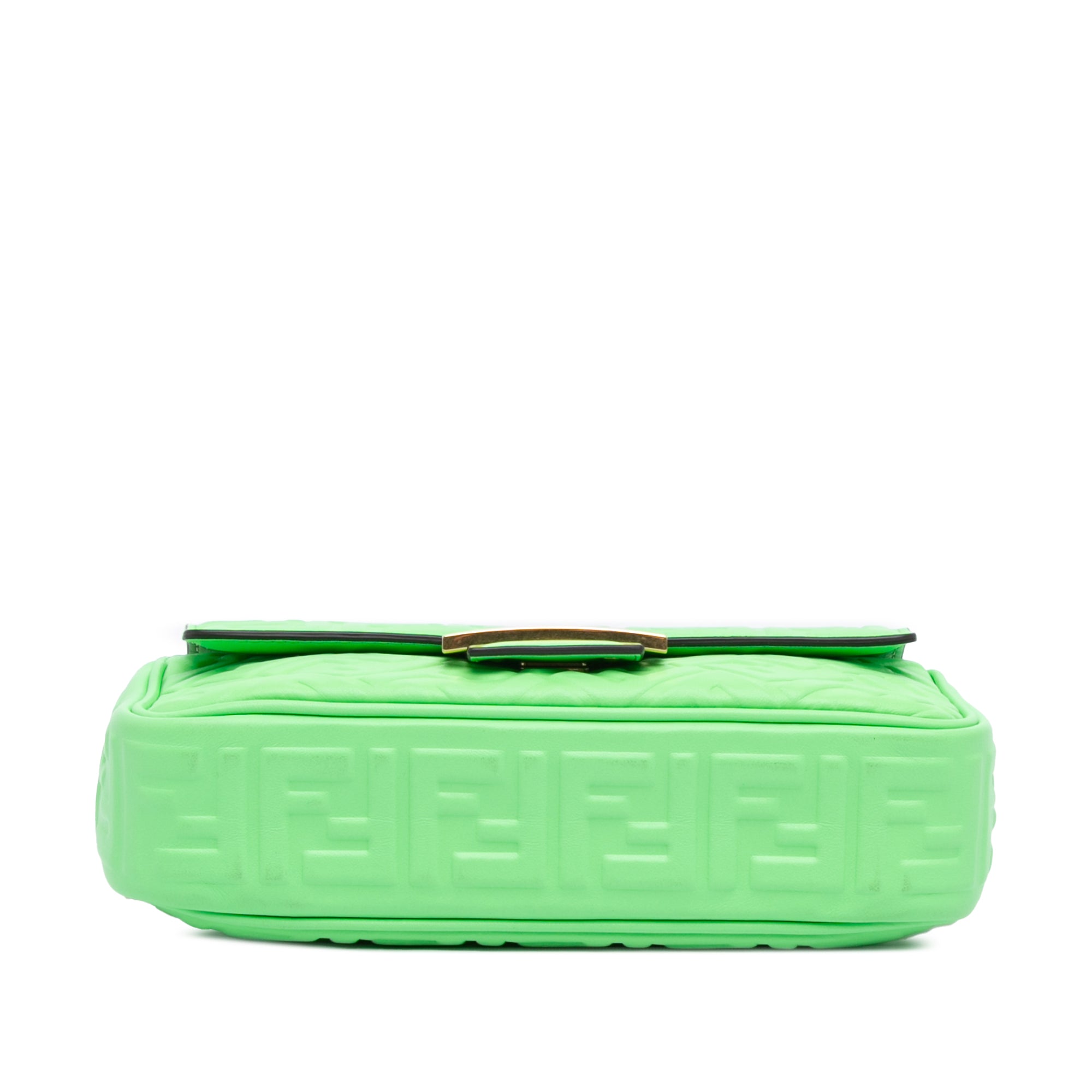 Fendi | Pre-Owned Zucca Embossed Leather Chain Midi Baguette - III | Green/Light Green