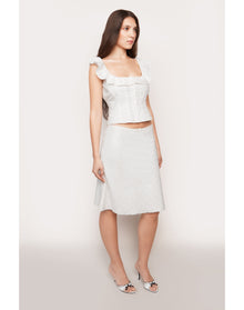 Paloma Skirt In Cotton Eyelet | White