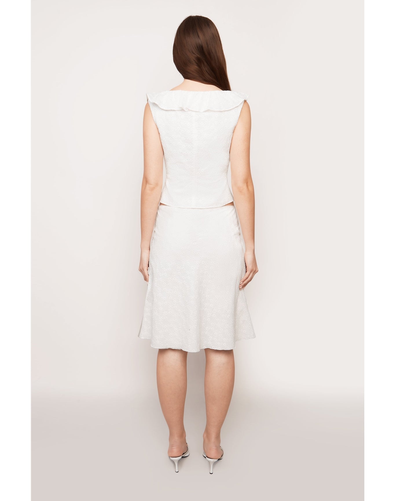 Paloma Skirt In Cotton Eyelet | White