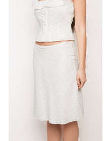 Paloma Skirt In Cotton Eyelet | White