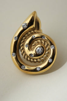 The Pave Heirloom Seashell Stud Earrings | 18Kt Gold Plated