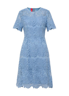 Peony Embroidered Dress | Blue