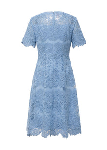 Peony Embroidered Dress | Blue
