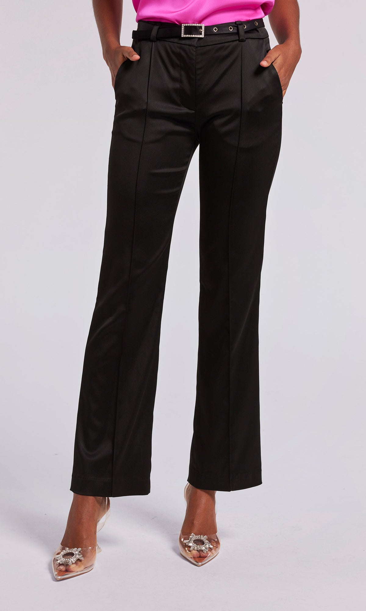 Percy Satin Pants | Black