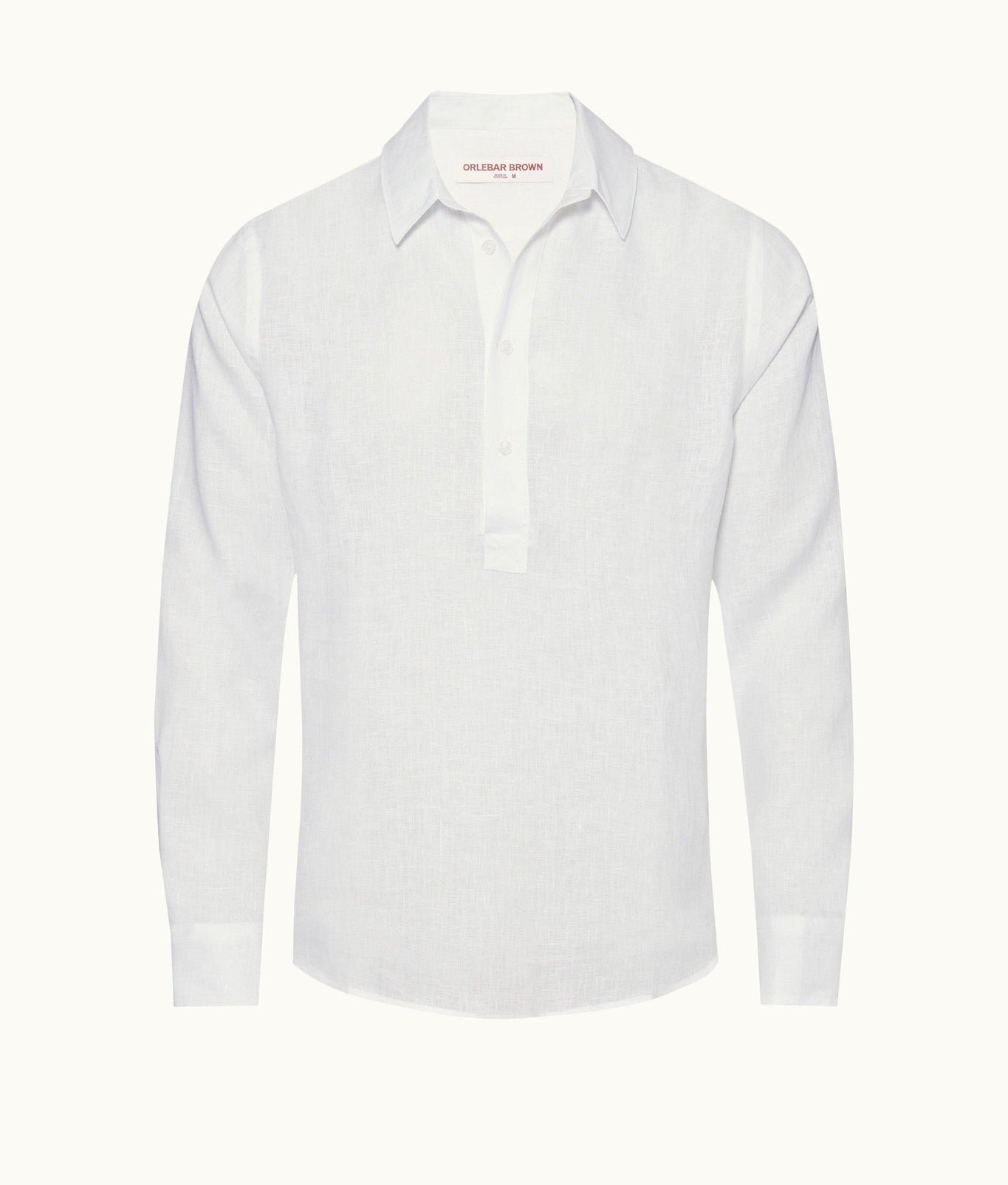Percy Classic Collar Overhead Linen Shirt | White
