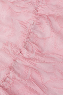 Pink Textured Cloqué Curve Sleeve Blazer | Bleached Mauve