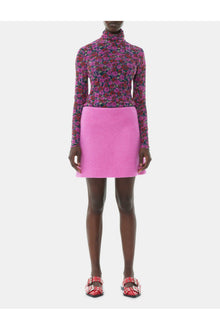 Pink Twill Wool Suiting Mini Skirt | Fiji Flower
