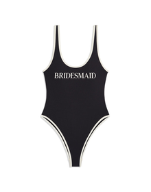 Piped Scoop Bridesmaid One Piece | Black