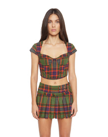 Plaid Corset | Plum/Burnt Orange Plaid