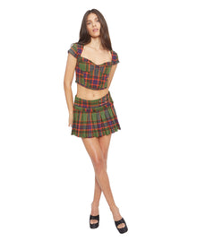 Plaid Corset | Plum/Burnt Orange Plaid