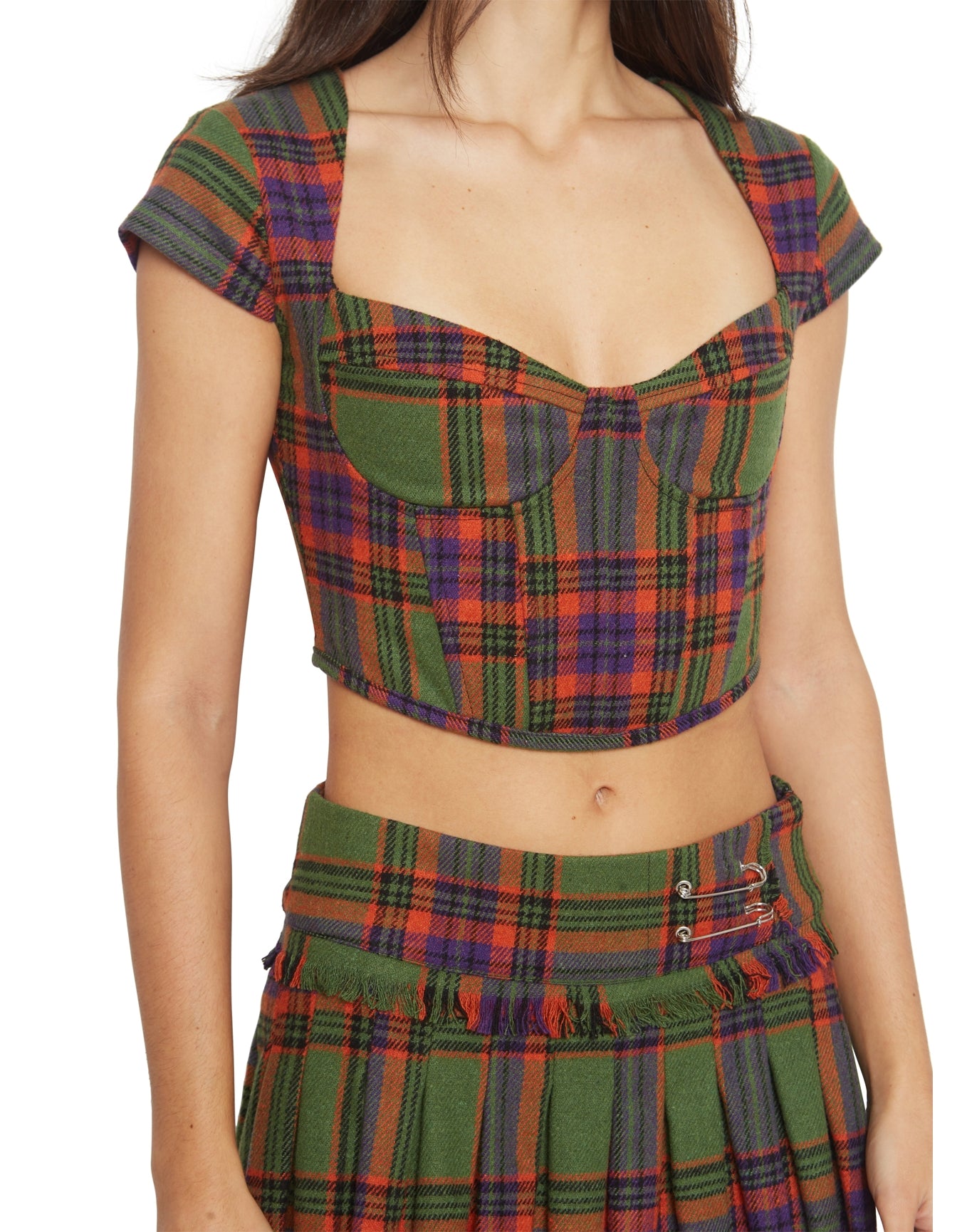 Plaid Corset | Plum/Burnt Orange Plaid