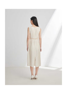 Pleated Dress | Beige