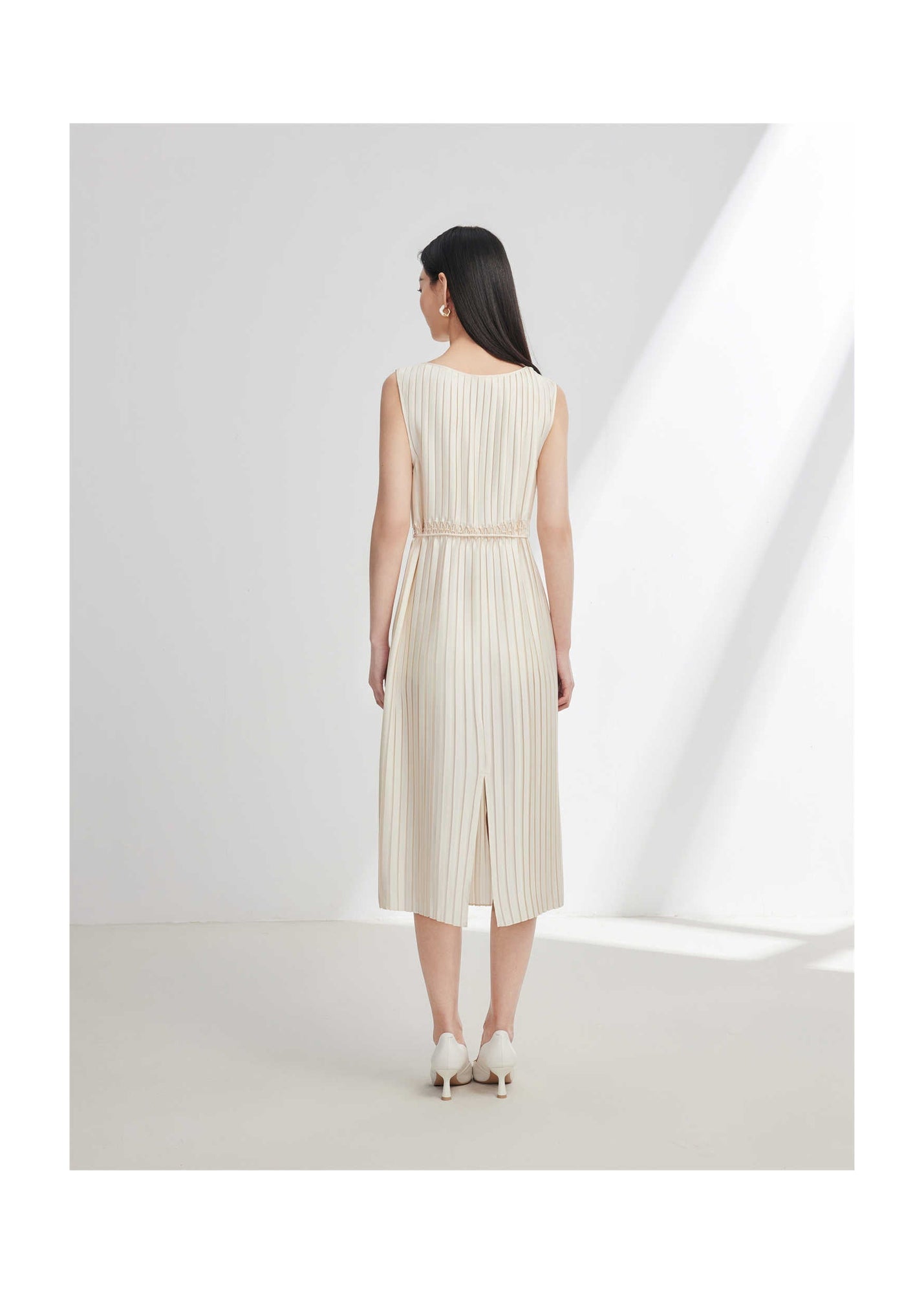 Pleated Dress | Beige