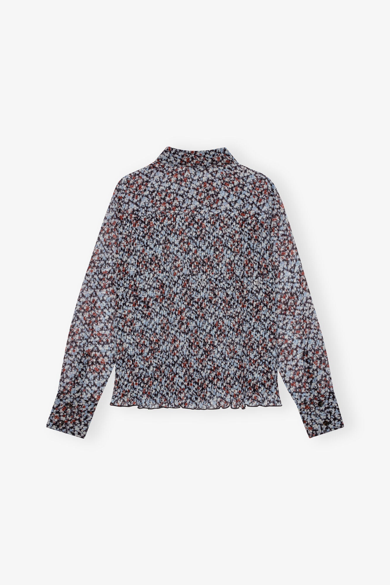 Pleated Georgette Shirt | Phantom