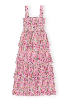Pleated Georgette Smock Midi Dress | Sugar Plum