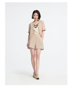 Pleated Shorts | Khaki