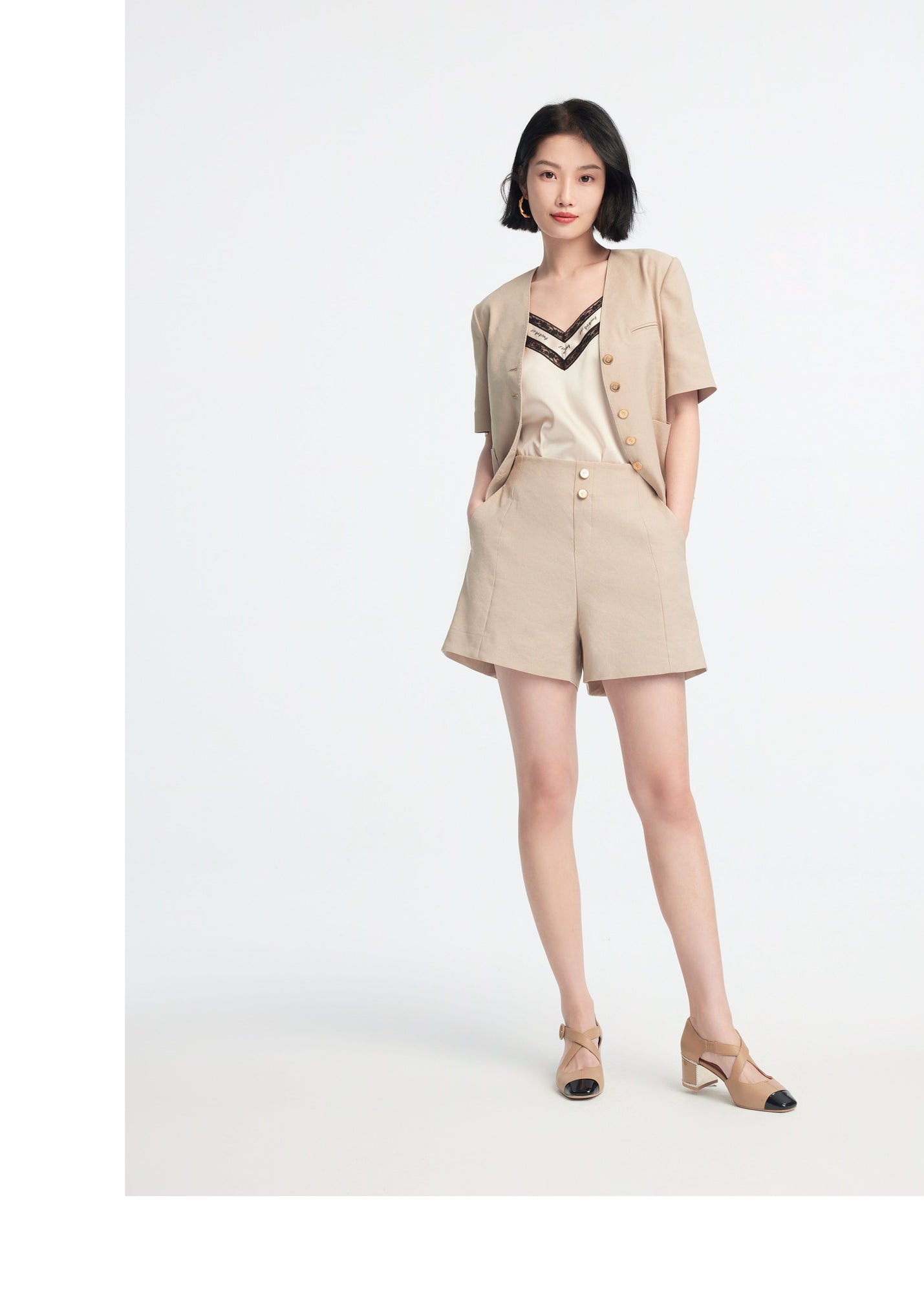 Pleated Shorts | Khaki