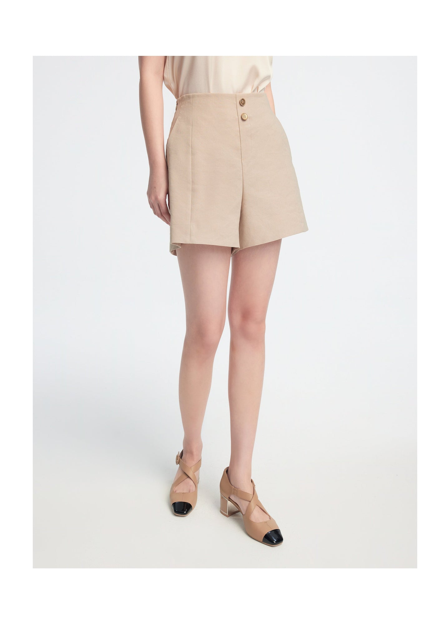 Pleated Shorts | Khaki