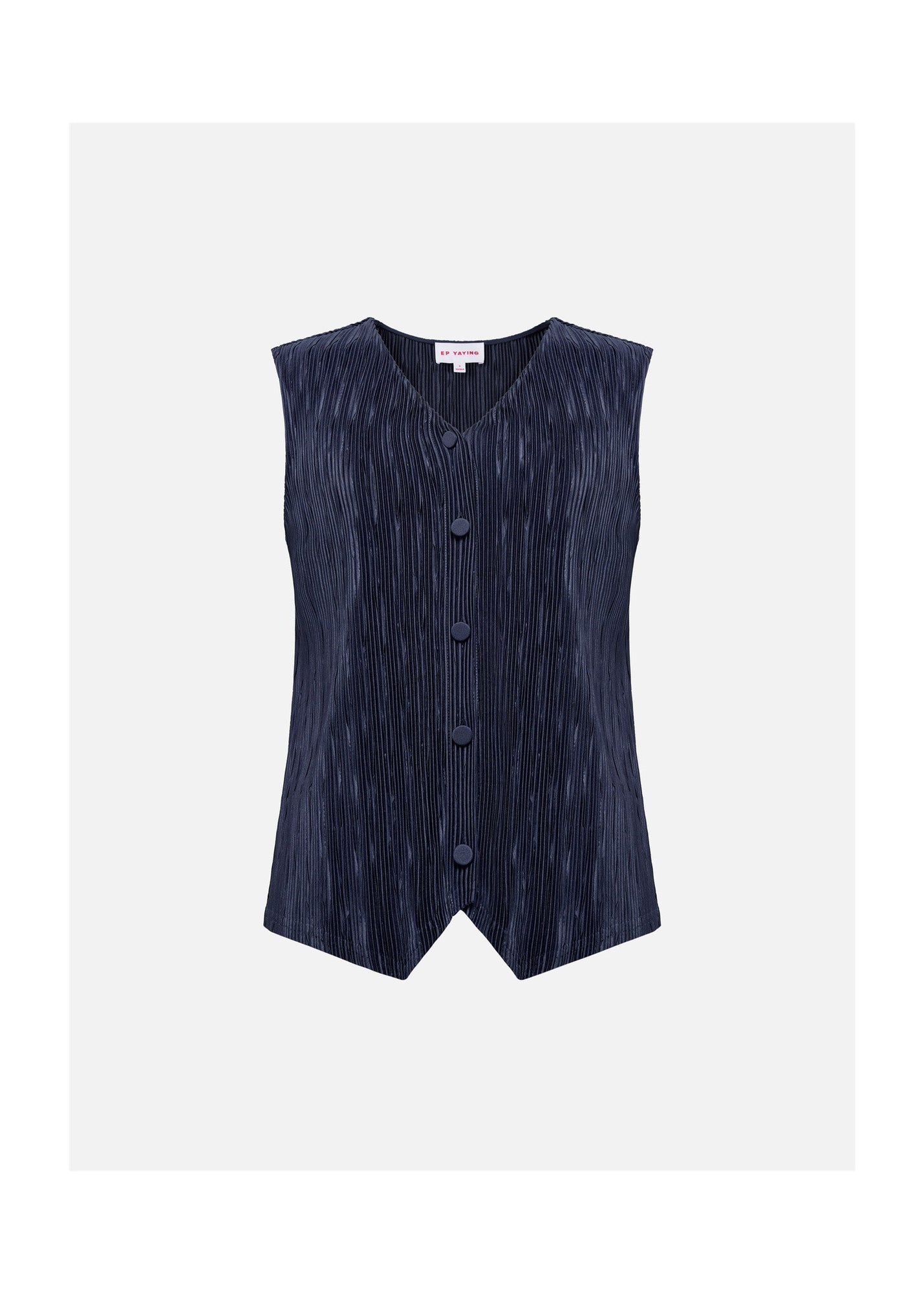 Pleated Textured Vest | Navy