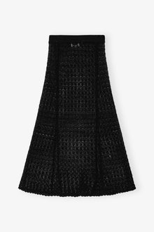 Pointelle Long Skirt | Black