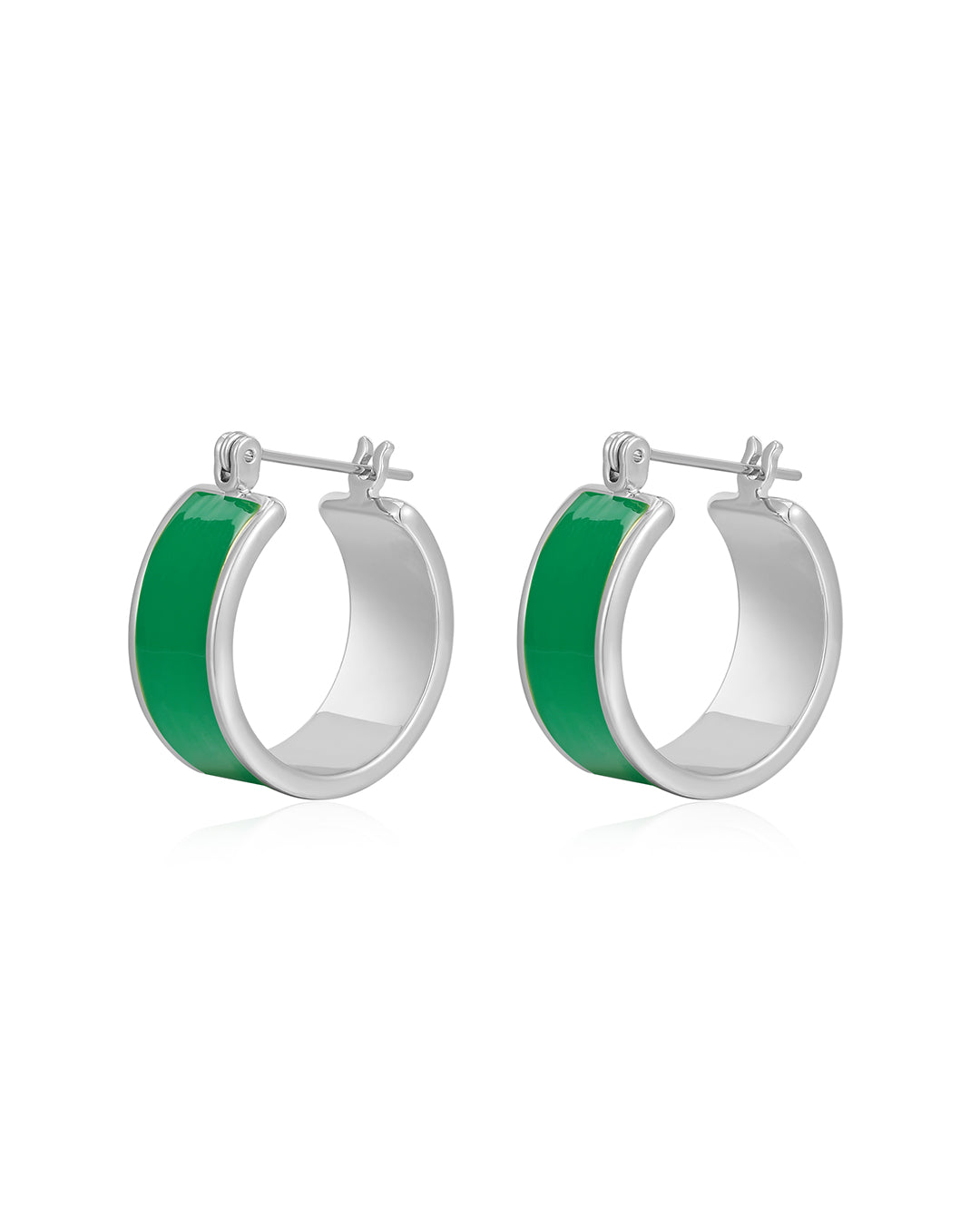 Positano Hoops - Emerald Green - Silver | Plated Silver