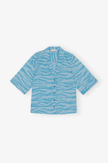 Printed Cotton Shirt | Ethereal Blue