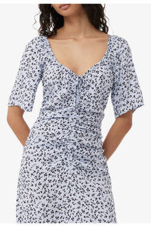 Printed Crepe U neck Midi Dress | Heather