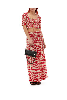 Printed Georgette Maxi Smock Skirt | Castle Wall