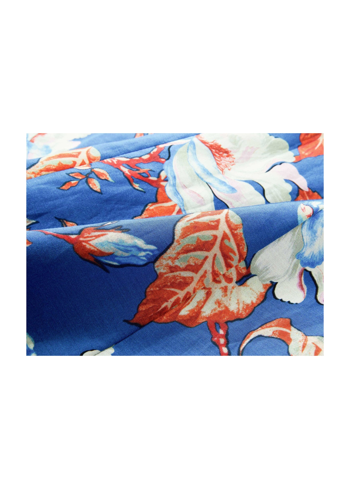 Printed Waist-fitted Dress | Blue