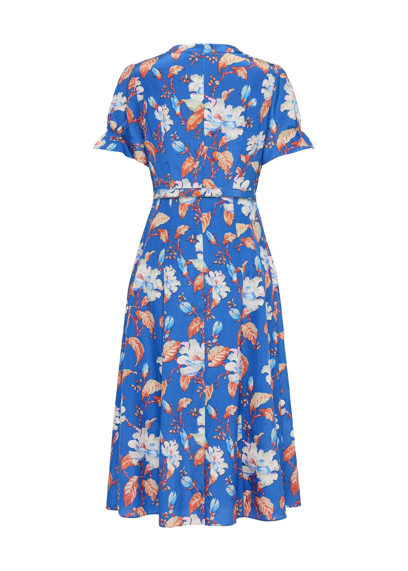Printed Waist-fitted Dress | Blue