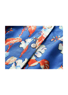 Printed Waist-fitted Dress | Blue