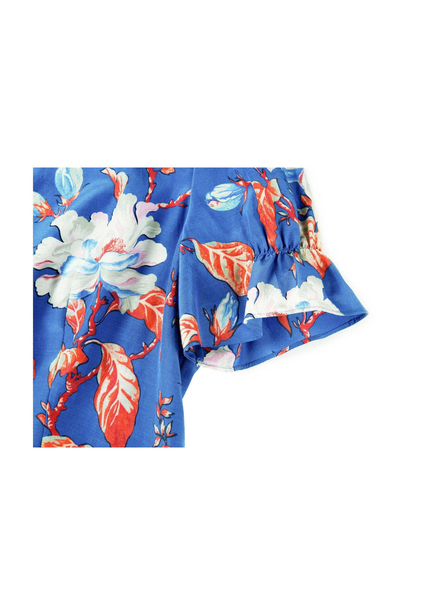 Printed Waist-fitted Dress | Blue
