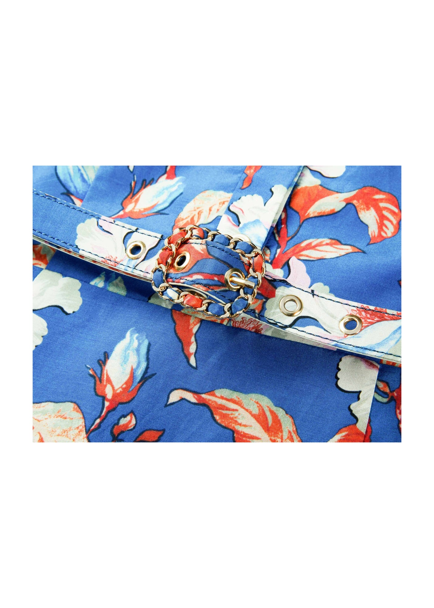 Printed Waist-fitted Dress | Blue