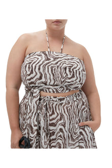 Printed Wrap Top | Egret