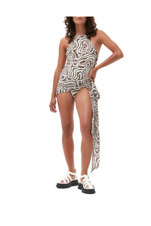 Printed Wrap Top | Egret