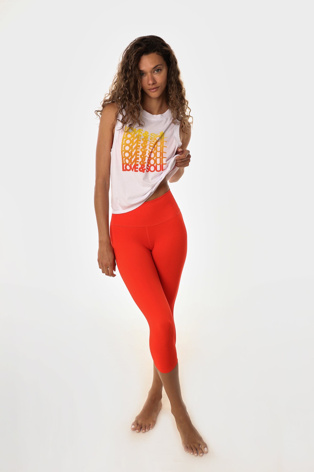 Women | Love & Sports | Ombre Love & Soul Muscle Tank | White