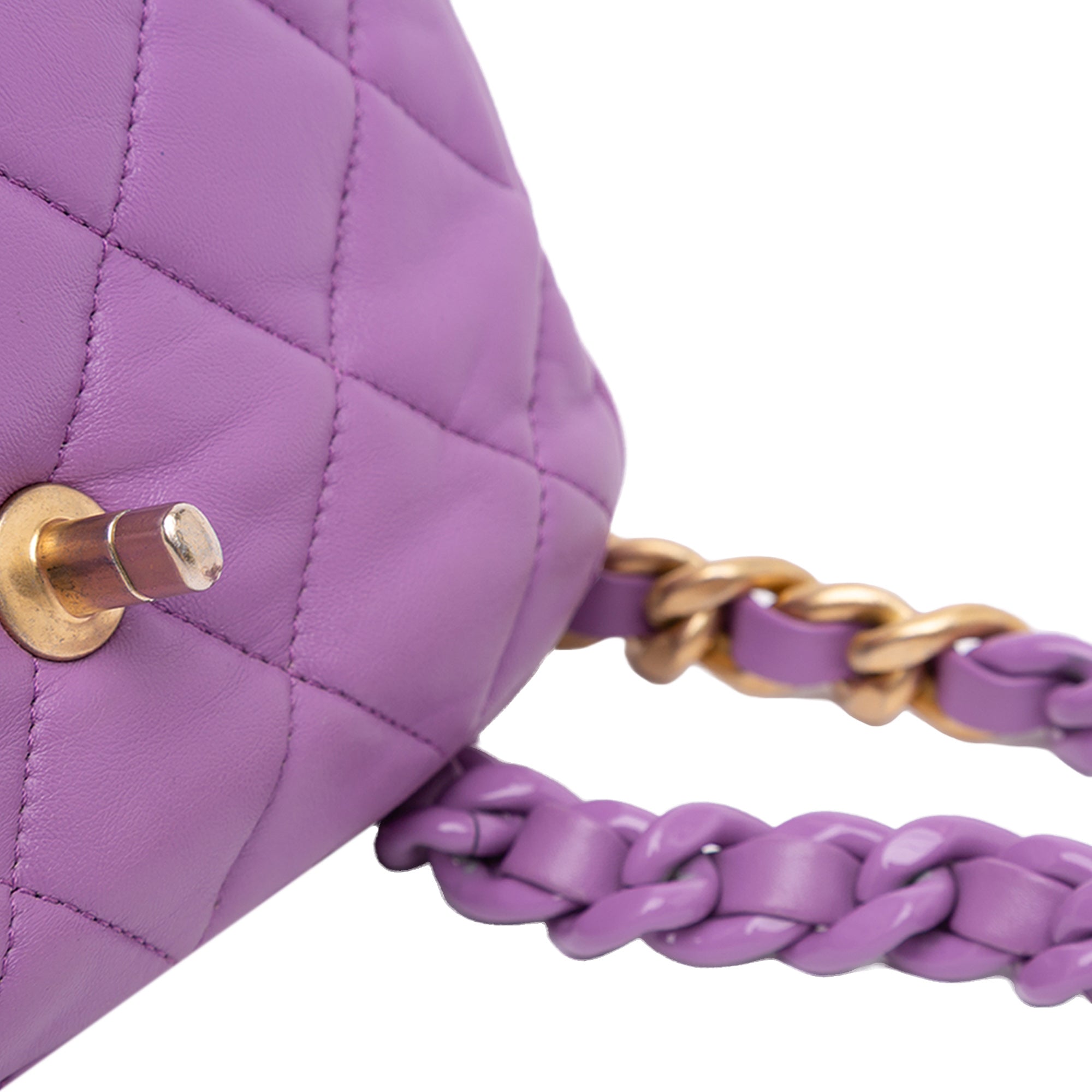 Chanel | Pre-Owned Mini Quilted Lambskin Candy Chain Flap | Purple