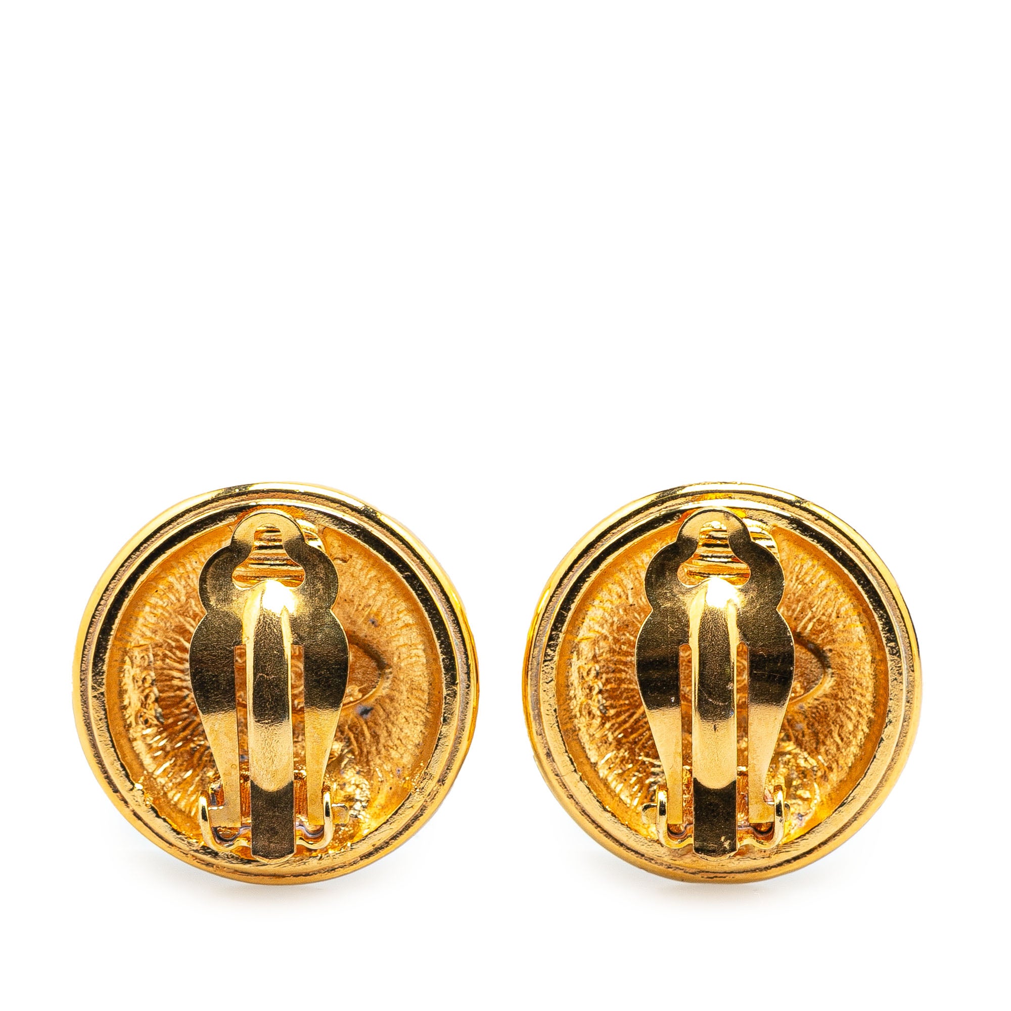 Chanel | Pre-Owned Gold Plated CC Round Clip on Earrings - II | Gold