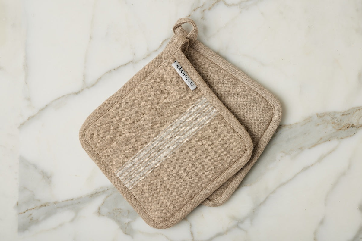 Pot Holder | Vintage White Stripe | Set of 2