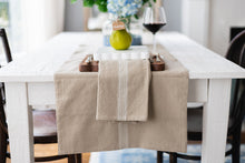 Table Runner | Vintage White Stripe