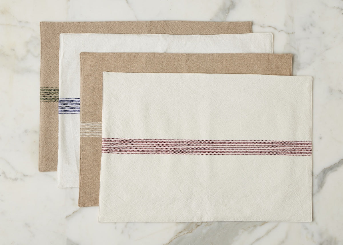 Rectangle Placemats | Vintage Navy Blue Stripe | Set of 4